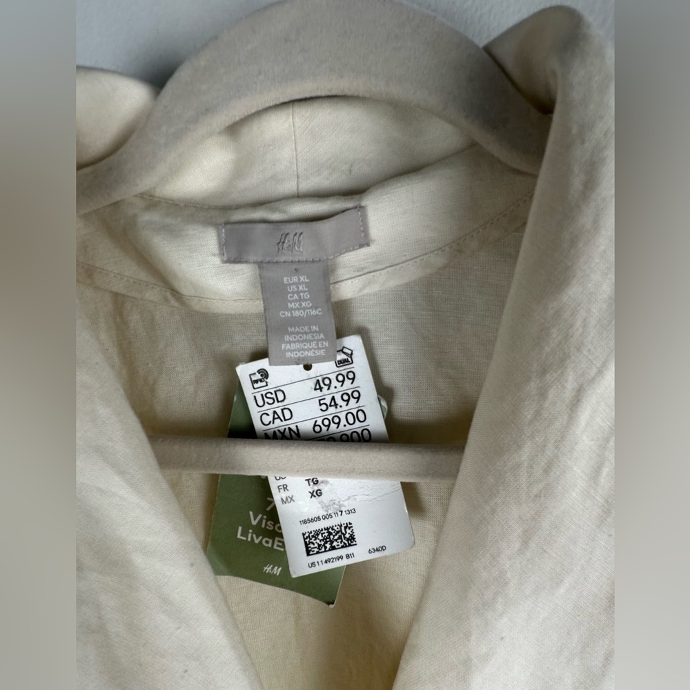H&M Light Cream Wrap Blouse with Side Tie - Picture 3 of 6